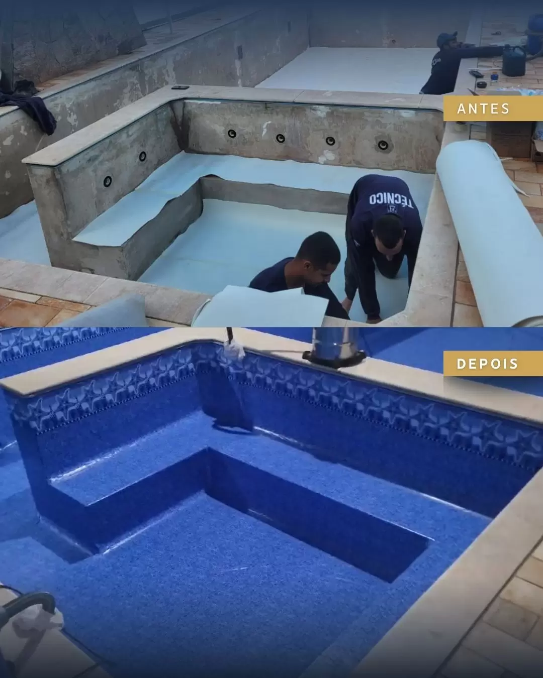 Troca de vinil revestimento piscina